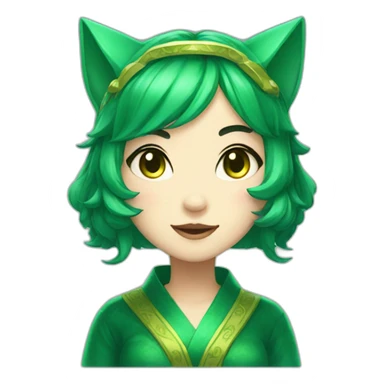 emerald neko girl sticker