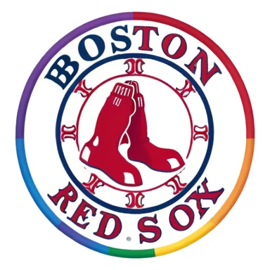 Boston Red Sox rainbow color sticker
