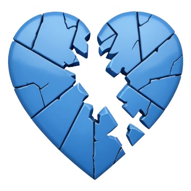 Emoji de corazón azul roto sticker