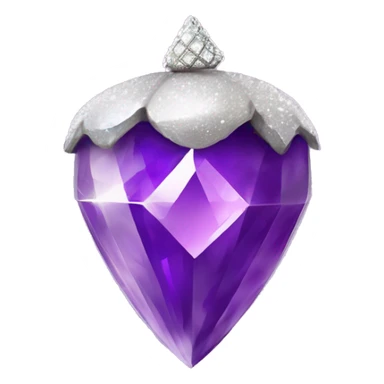Sparkling Silver diamond and purple swirl ornate glam acorn sticker