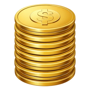 a stack of three coin sticker