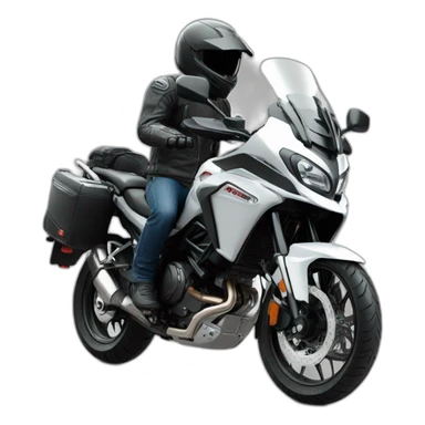 Moto vstrom con dos pasajeros sticker