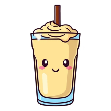 cream soda with a cute face on the glass sticker