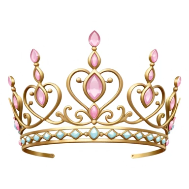 White and pastel pink tiara  sticker