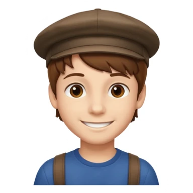 Un niño con gorra pelo castaño  sticker