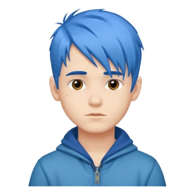 fernet y un chico con pelo azul sticker