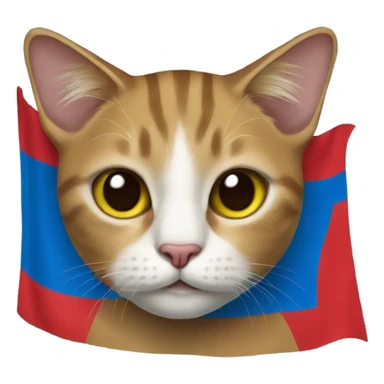 A cat with a Congolese flag sticker