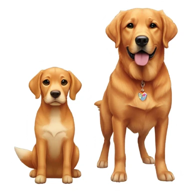 Couple and fox red Labrador and golden retriever  sticker
