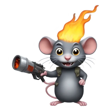 Evil rat with flamethrower  sticker