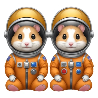 2 astronaut hamsters sticker