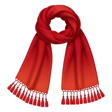 Realistic crimson-sanguine-gradient-red winter scarf isolated. sticker