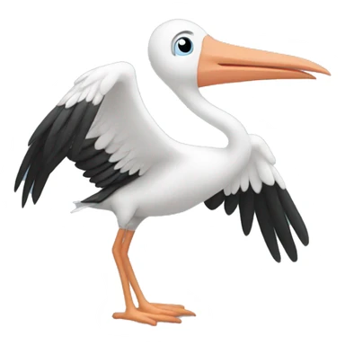 stork carrying bab sticker