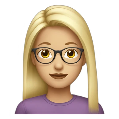 Blond girl with grey eyes in transparent eyeglasses sticker
