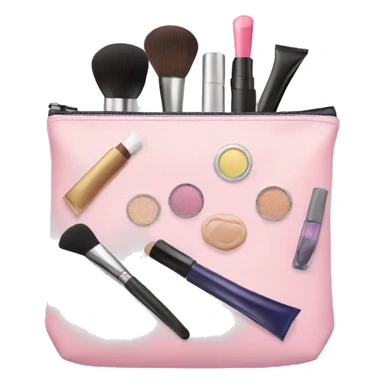 Cosmetic bag with cosmetics sticker