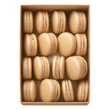 Beige asthetic macarons in a Box sticker