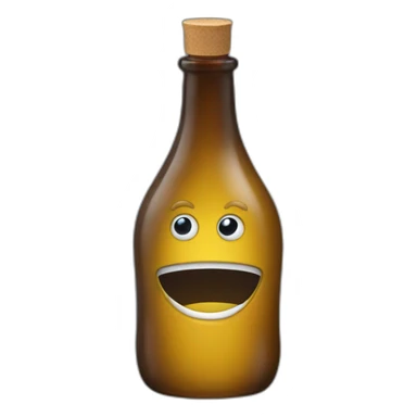 Curvy bottle with eyes sticker