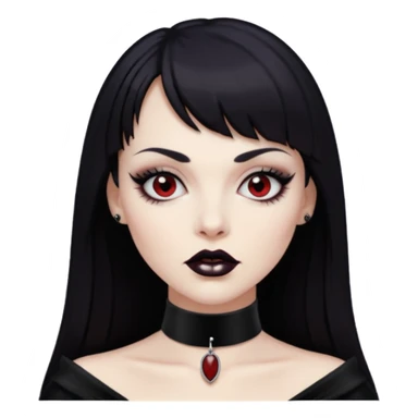 vampira com choker e franja sticker