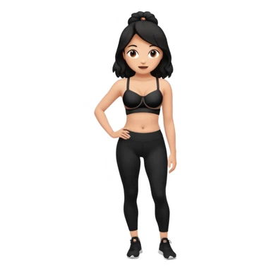 legging brassière noir gonflé nombril femme  sticker