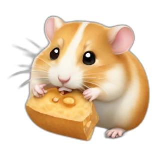Hamster eating peanut sticker