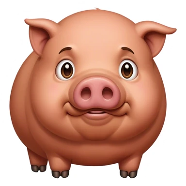 miserable big fat brown pig sticker