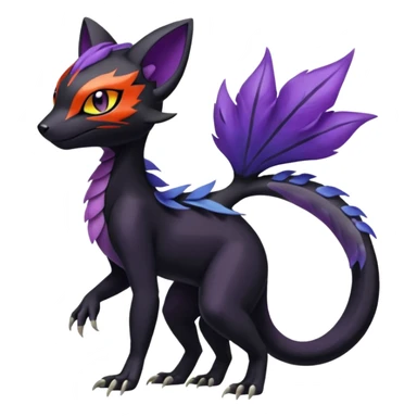 Meloetta-Purrloin-Salandit-Nargacuga-Pokémon-Fakémon-fusion-hybrid-creature sticker
