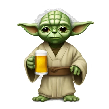 Yoda In pajamas and a beer  sticker
