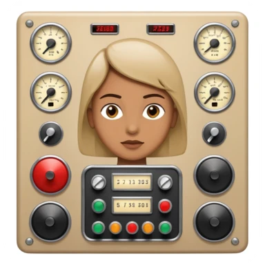 person with vintage control panel. sticker