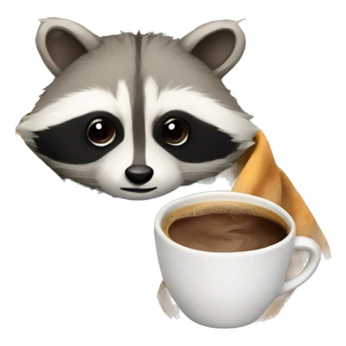 RACCOON IN A BLANKET with coffee cup sticker