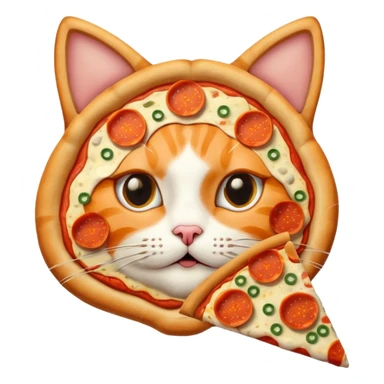 Cat eating a pizza sticker
