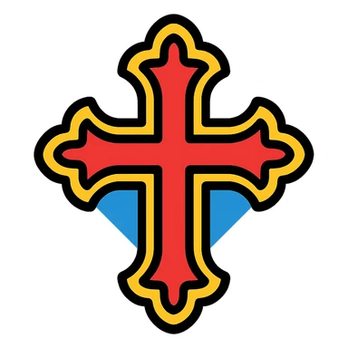 gothic cross icon with color outline, sized for 50x50 pixels sticker