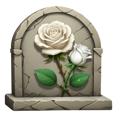 grave with a white rose sticker