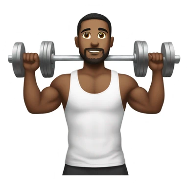 Man lifting weights in a tank top sticker
