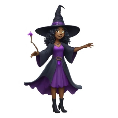 witch put out a hand to cast a spell, sparkles sticker