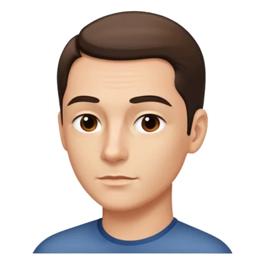 sharp chin lines, hair slicked to the side, sticker