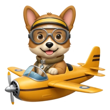 dog pilot riding plane sticker