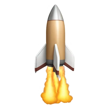a tan rocket with balls at the bottom sticker