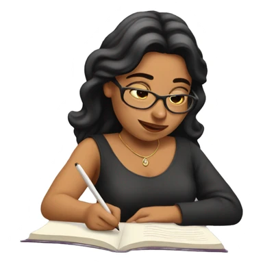 Latin lady writing in notebook sticker
