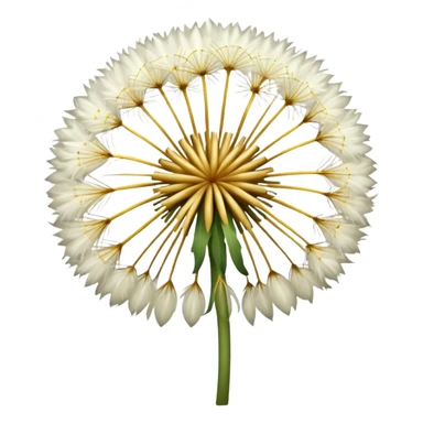Dandelion flower emoji for bio in white colour more feathers looks realistic  sticker