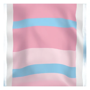 transgender pride flag with five horizontal stripes: light blue, pink, white, pink, and light blue sticker