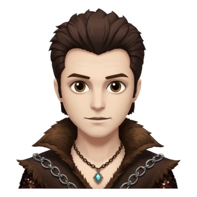 Velkan Valerious from Van Helsing with brown fur, dark brown sequin outfit sticker