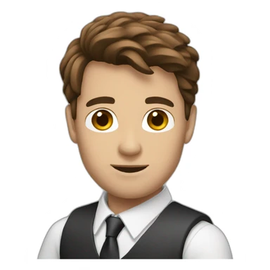 2 business men brown hair sticker