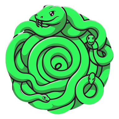 circle of snakes, multiple snakes arranged in a circular pattern sticker