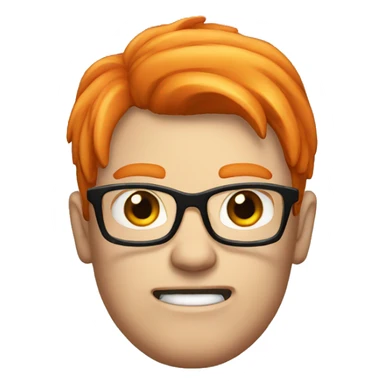 Angry nerd with orange hair sticker