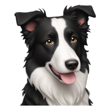 black and white short hair border collie sticker