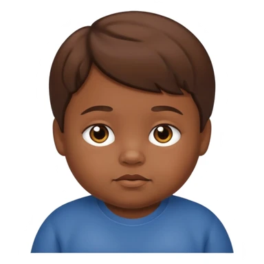 small fat child brown hair sticker