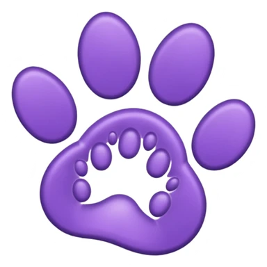 purple pawprint sticker
