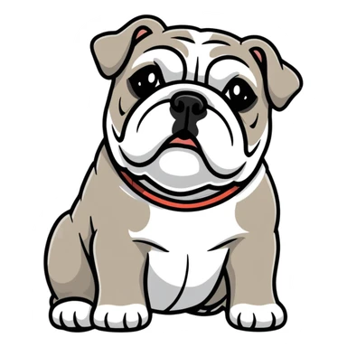 bulldog with wrinkled face sticker