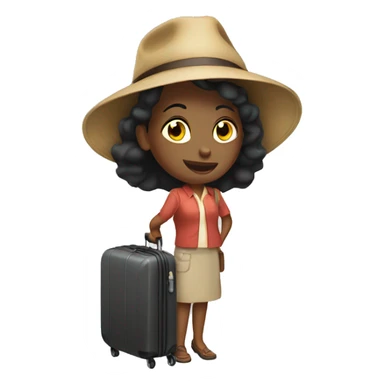Lady carry luggage traveler sticker
