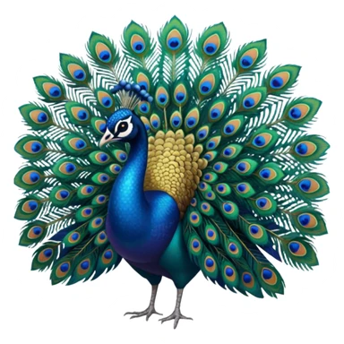 peacock with open feathers sticker