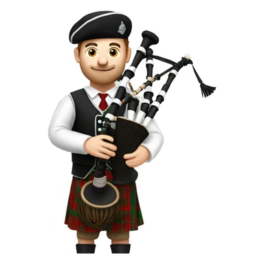 a bagpipe player from Brittany, with a realistic bgpipe sticker
